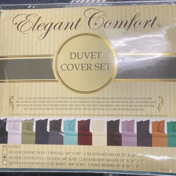 Elegant Comfort Luxurious Wrinkle Resistant Damask Stripe Duvet  Set. Turquoise - Picture 4 of 4